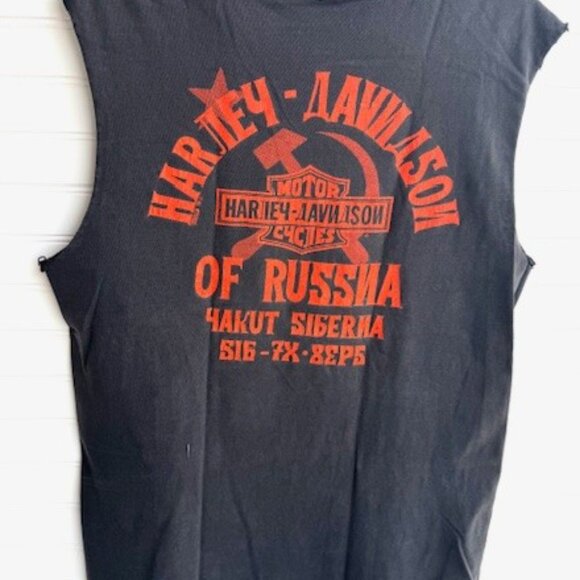 VINTAGE HARLEY DAVIDSON 90's RARE SIBERIA RUSSIA TEE SHIRT SIZE M - Picture 3 of 7